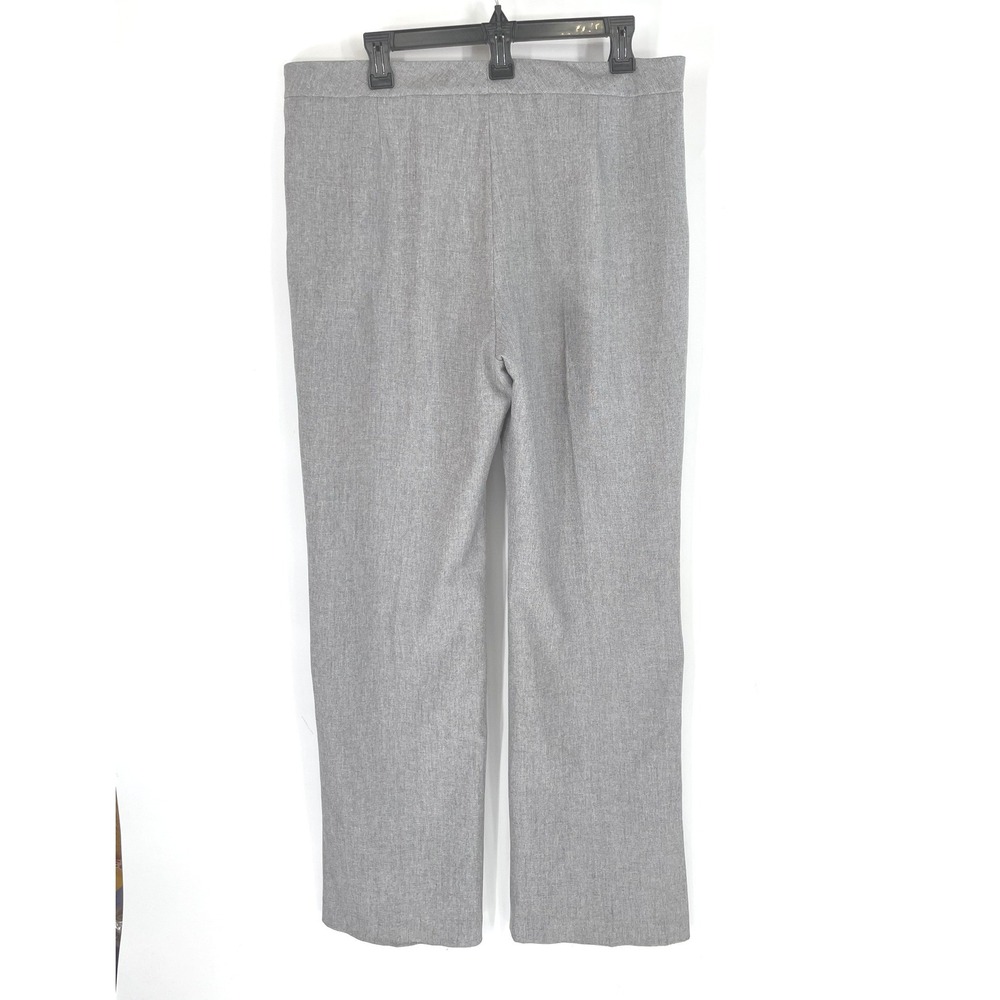 Kasper Womens Pants 12 Dress Grey Straight Leg Professional Flat Front - Picture 11 of 12